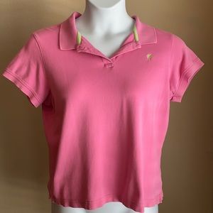 Lilly Pulitzer Pink Polo Shirt Size XL